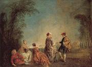Jean-Antoine Watteau An Embarrassing Proposal oil painting